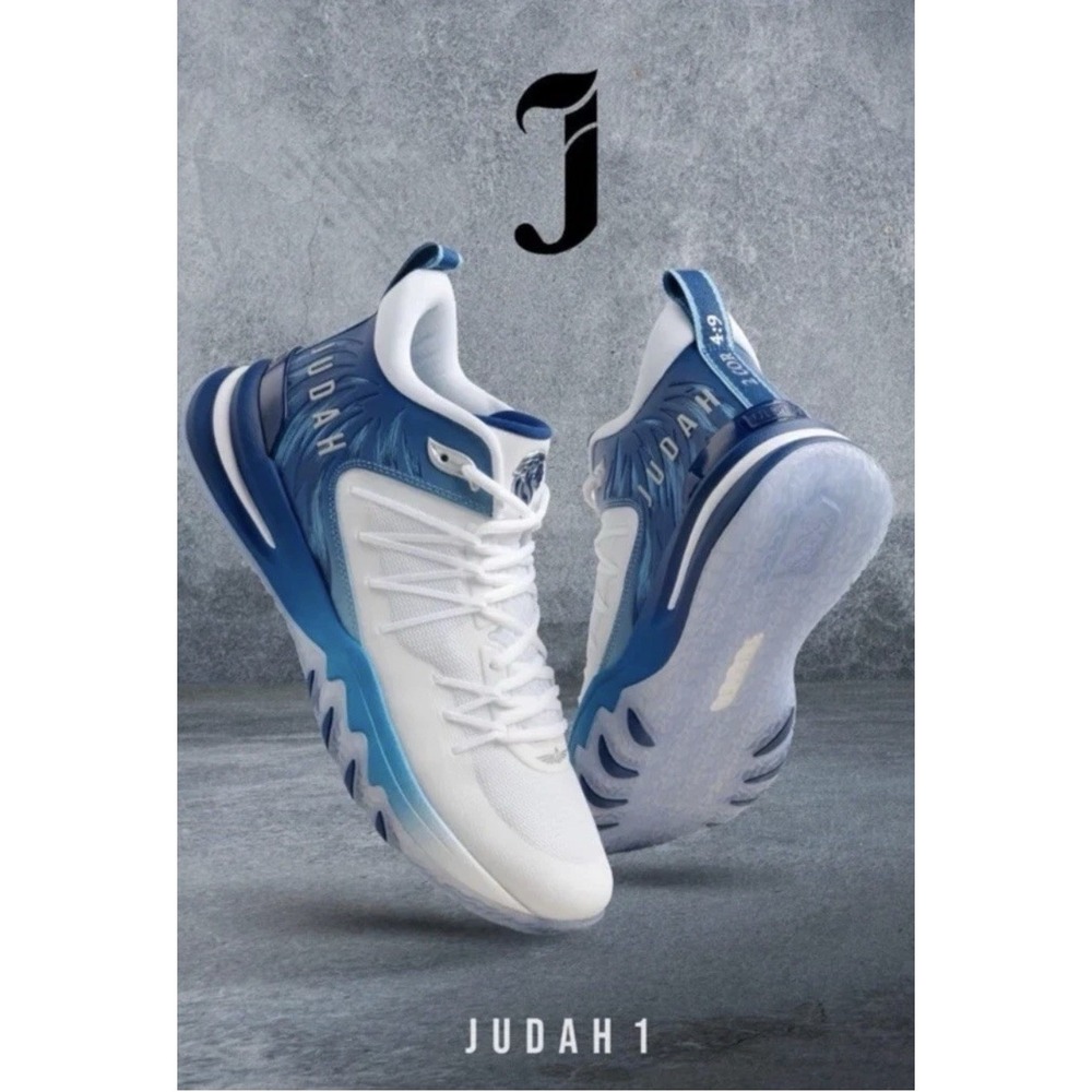 Unitus Judah 1 White True Blue Basketball Sneakers JUB001-141 Size 5